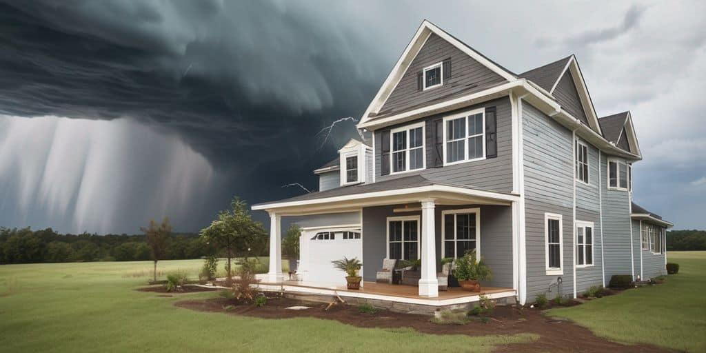 house exterior with weather-resistant paint during storm