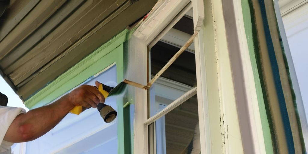 Refining Spray Painting Skills for Window Frames in Burlington