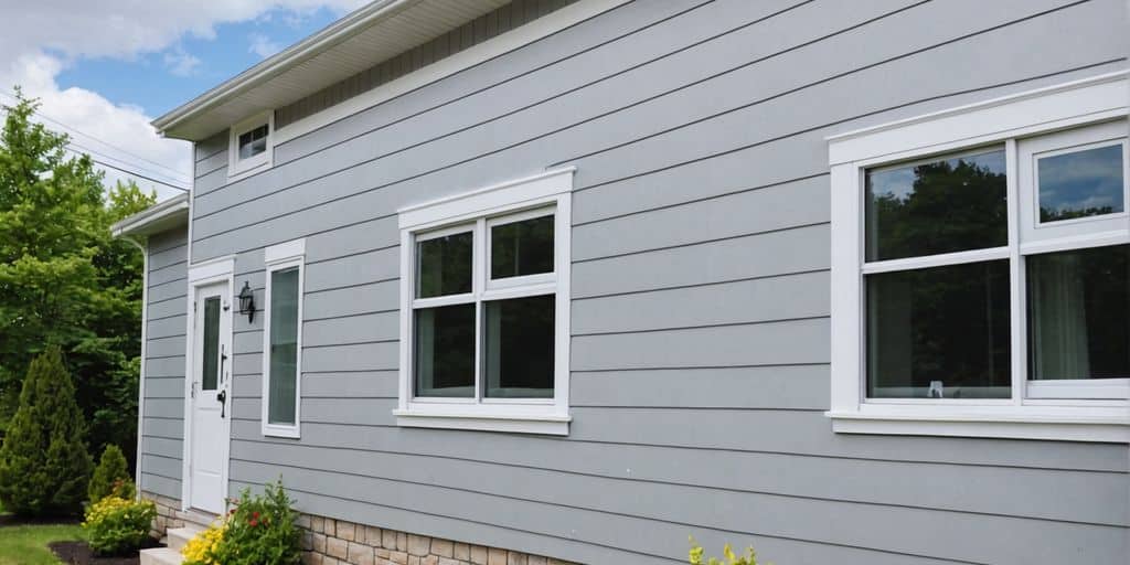 House exterior with primed aluminum siding