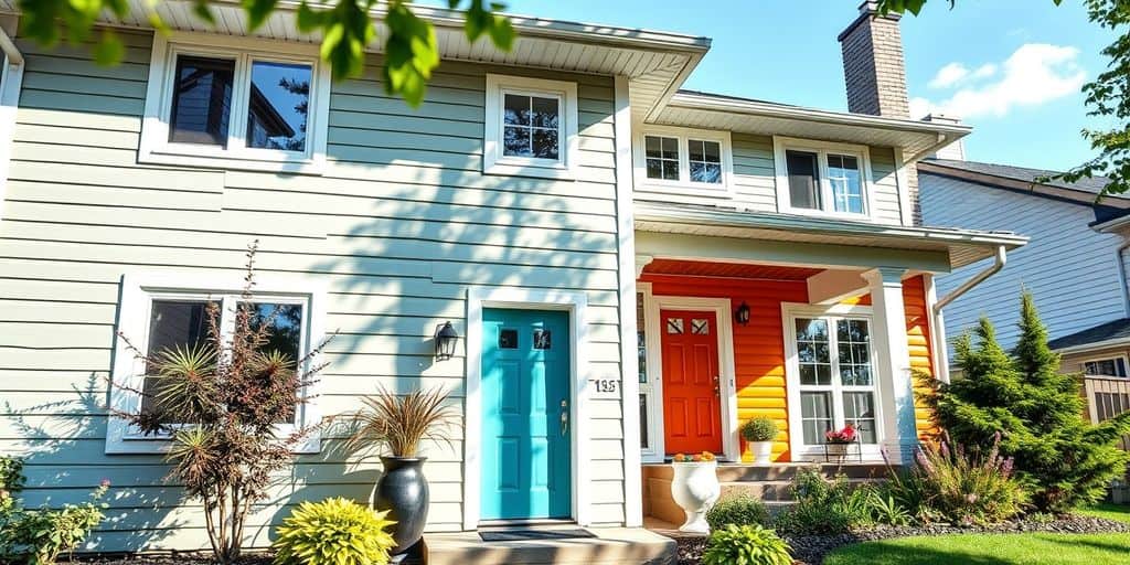 Freshly painted vinyl house exterior in Niagara Falls.