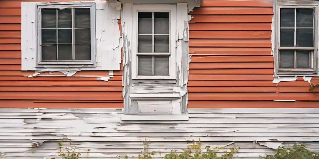peeling paint on vinyl siding of a house in Etobicoke