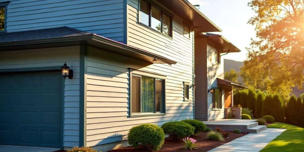 Modern house with aluminum siding and insulating coating.