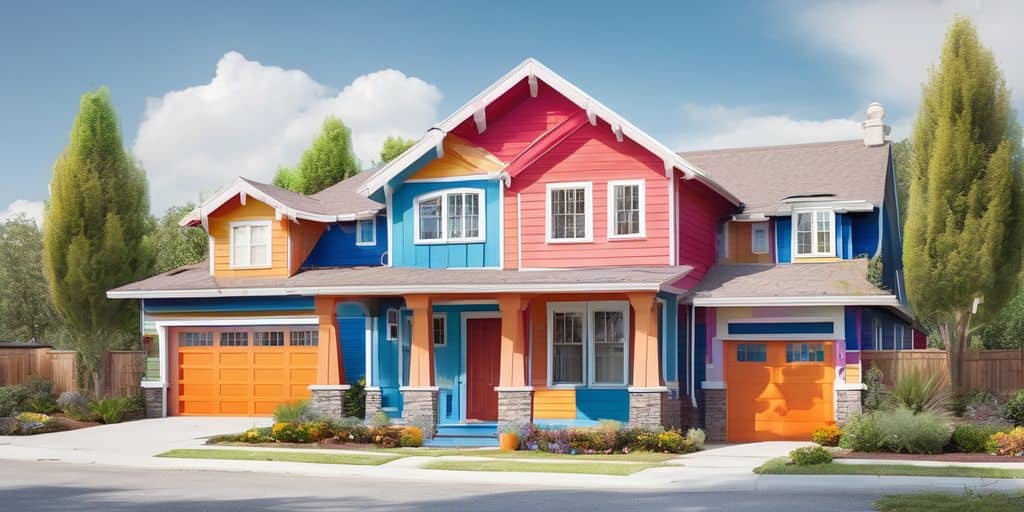 colorful house exterior with creative paint combinations
