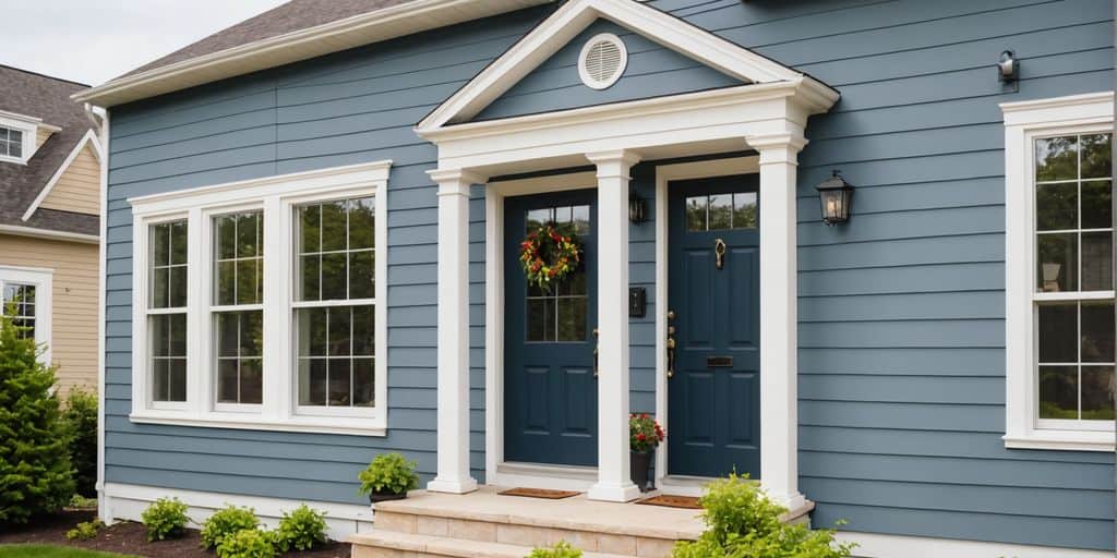 House with harmonized vinyl siding and trims