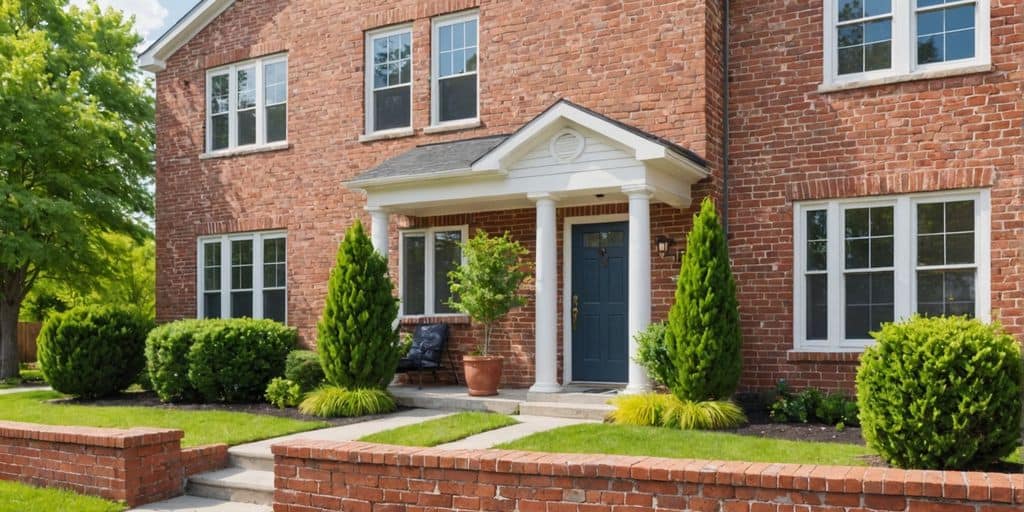 House exterior with freshly painted brick