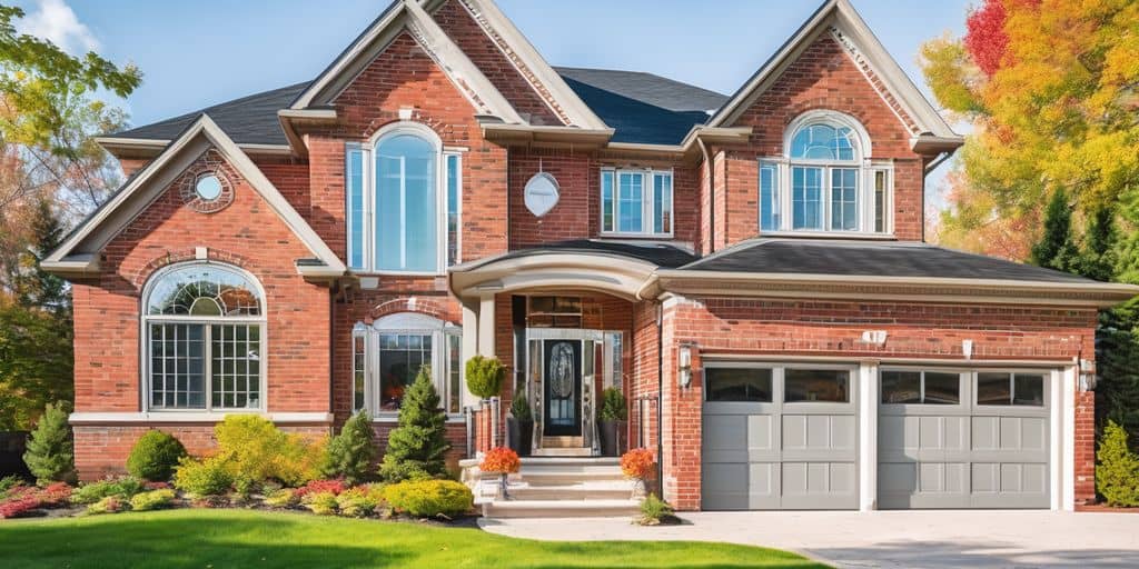 Vibrant Oakville brick home exterior