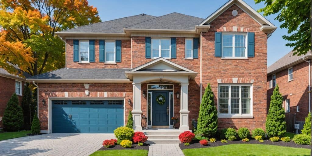 Painted brick house exterior in Mississauga