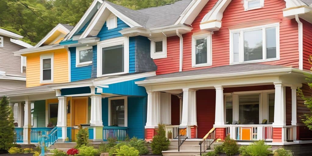 colorful vinyl siding and trim on houses in Niagara Falls