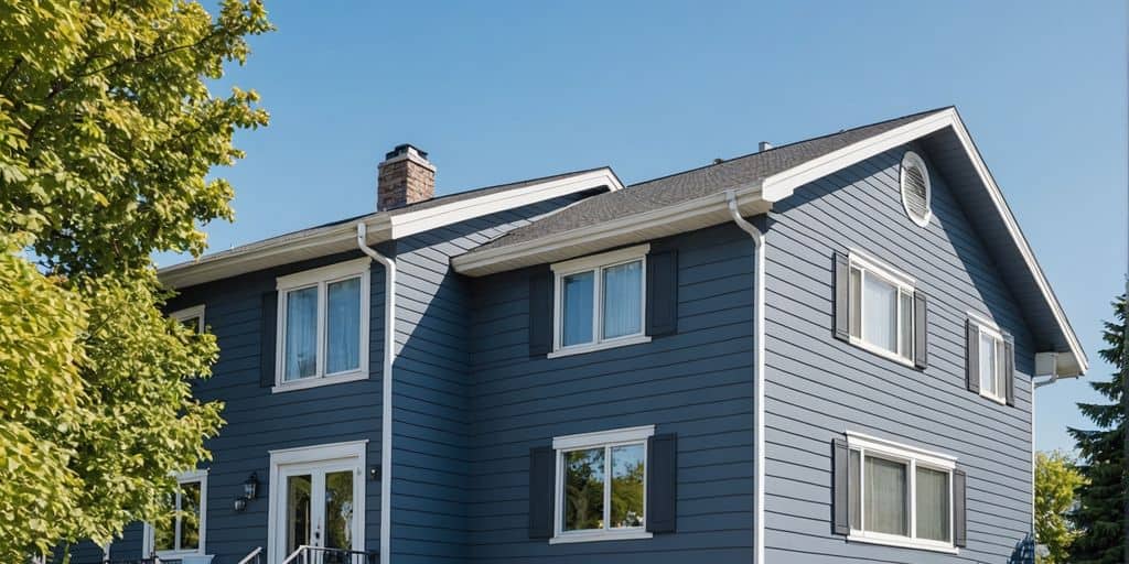 Freshly painted house exterior in clear weather