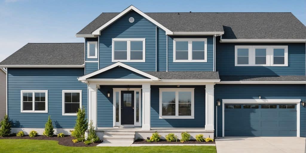 Modern house with colorful vinyl siding