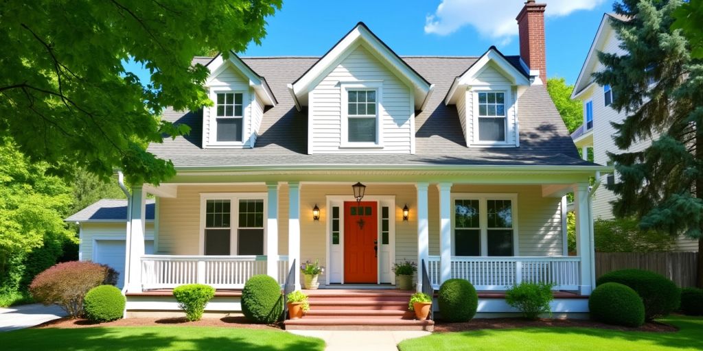 Bright vinyl house exterior with fresh paint and greenery.