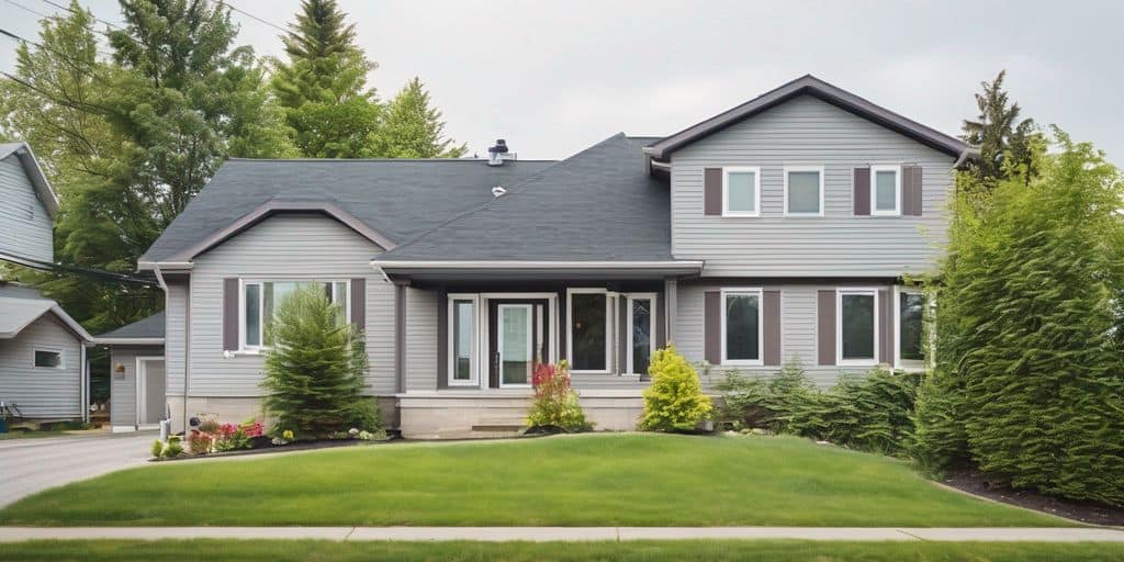 Freshly painted house exterior in bright conditions