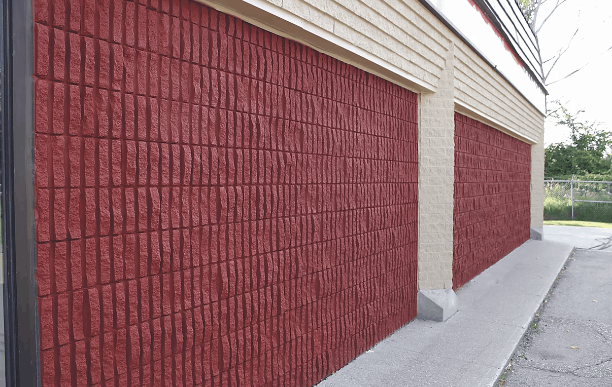 Commercial building painted red