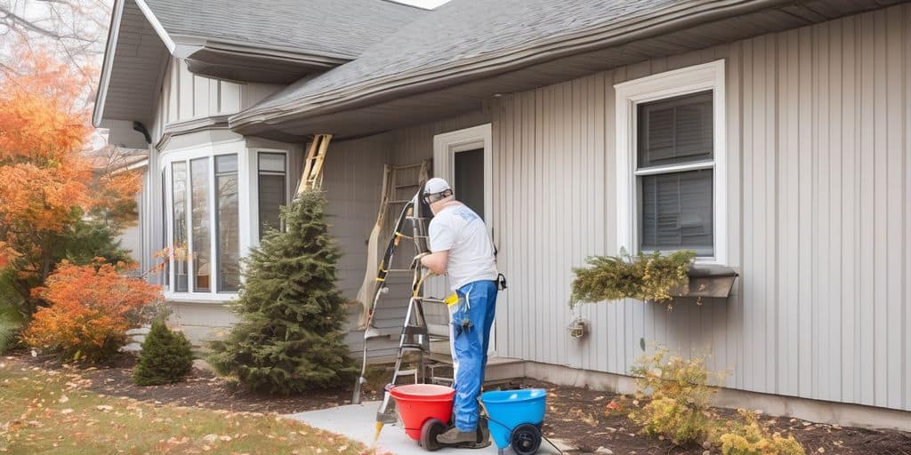 exterior spray painting in Guelph during different seasons