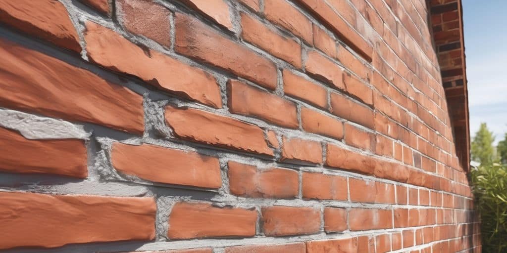 exterior brick wall with sealant