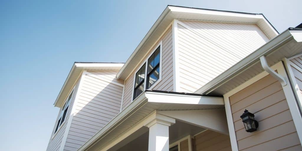 Modern house with freshly painted aluminum siding