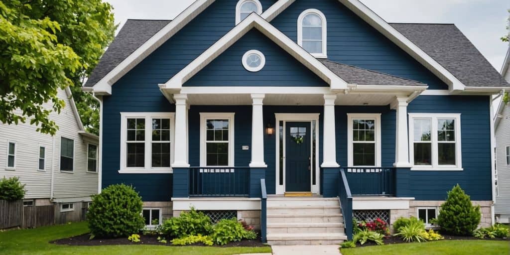 Freshly painted vinyl siding on house exterior