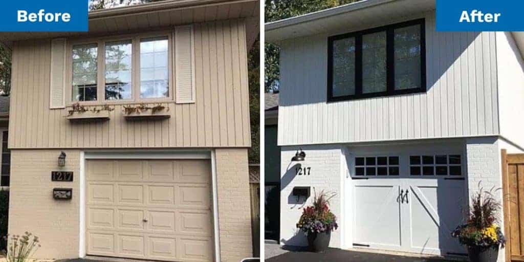 Exterior paint job, before and after