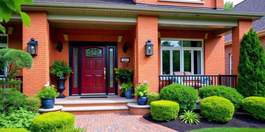 Vibrant brick exterior of a Mississauga home.